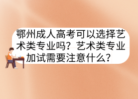 鄂州成人高考可以選擇藝術(shù)類專業(yè)嗎？藝術(shù)類專業(yè)加試需要注意什么？