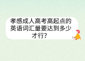 孝感成人高考高起點(diǎn)的英語詞匯量要達(dá)到多少才行？