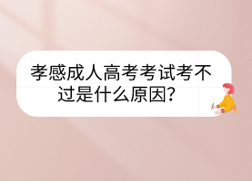 孝感成人高考考試考不過(guò)是什么原因？