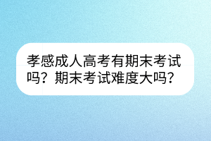 孝感成人高考有期末考試嗎？期末考試難度大嗎？