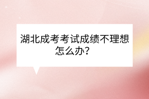 湖北成考考試成績(jī)不理想怎么辦？