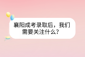 襄陽成考錄取后，我們需要關(guān)注什么？