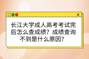 長江大學(xué)成人高考考試完后怎么查成績？成績查詢不到是什么原因？