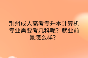 荊州成人高考專升本計算機(jī)專業(yè)需要考幾科呢？就業(yè)前景怎么樣？