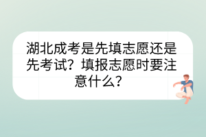 湖北成考是先填志愿還是先考試？填報志愿時要注意什么？