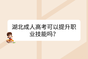 湖北成人高考可以提升職業(yè)技能嗎？