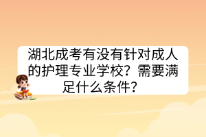 湖北成考有沒有針對(duì)成人的護(hù)理專業(yè)學(xué)校？需要滿足什么條件？
