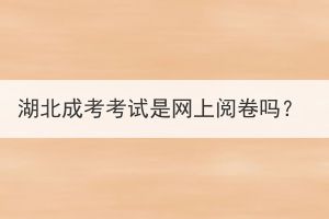 湖北成考考試是網(wǎng)上閱卷嗎？
