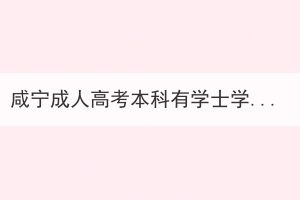 咸寧成人高考本科有學(xué)士學(xué)位嗎？