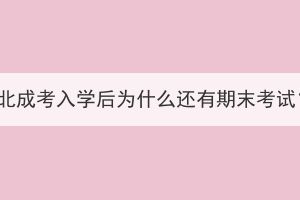 湖北成考入學后為什么還有期末考試？