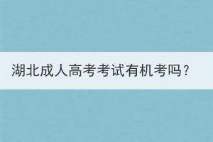 湖北成人高考考試有機考嗎？