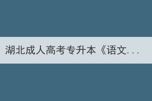 湖北成人高考專升本《語文》練習(xí)題及答案(上)