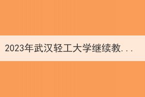 2023年武漢輕工大學(xué)繼續(xù)教育本科生申請學(xué)位外語報名及考試工作通知