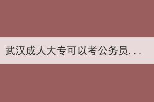武漢成人大?？梢钥脊珓?wù)員嗎？