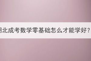 湖北成考數(shù)學零基礎(chǔ)怎么才能學好？