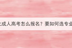 湖北成人高考怎么報名？要如何選專業(yè)？