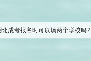 湖北成考報名時可以填兩個學(xué)校嗎？