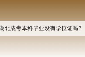 湖北成考本科畢業(yè)沒有學(xué)位證嗎？