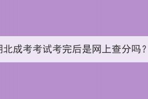 湖北成考考試考完后是網(wǎng)上查分嗎？
