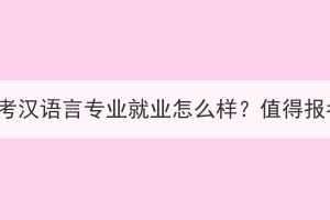 湖北成考漢語言專業(yè)就業(yè)怎么樣？值得報考嗎？