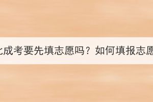 湖北成考要先填志愿嗎？如何填報(bào)志愿？
