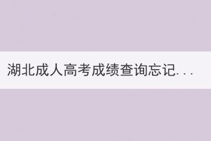 湖北成人高考成績查詢忘記了準(zhǔn)考證號(hào)怎么辦？