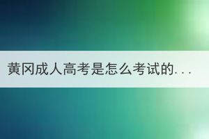 黃岡成人高考是怎么考試的？一年可以考幾次？