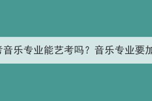 湖北成考音樂(lè)專(zhuān)業(yè)能藝考嗎？音樂(lè)專(zhuān)業(yè)要加試嗎？