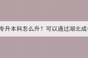 護理大專升本科怎么升？可以通過湖北成考嗎？