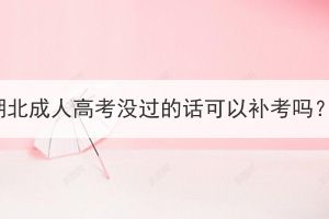 湖北成人高考沒過的話可以補考嗎？
