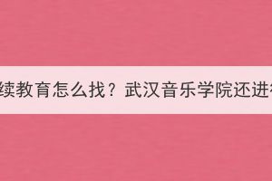 武漢音樂學(xué)院繼續(xù)教育怎么找？武漢音樂學(xué)院還進(jìn)行湖北成考嗎？