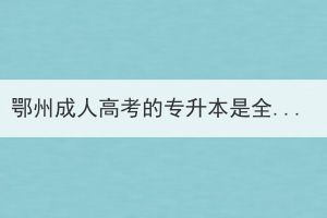 鄂州成人高考的專升本是全日制本科嗎？