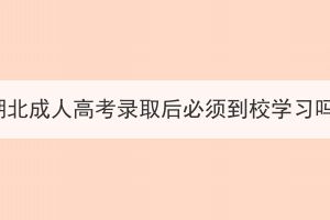 被湖北成人高考錄取后必須到校學(xué)習(xí)嗎？