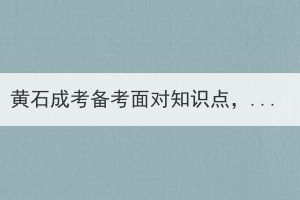 黃石成考備考面對知識點，有哪些管用的方法？