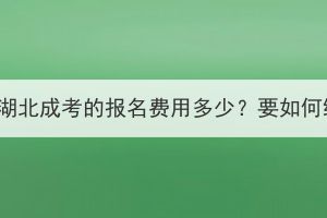 2023年湖北成考的報(bào)名費(fèi)用多少？要如何繳費(fèi)？