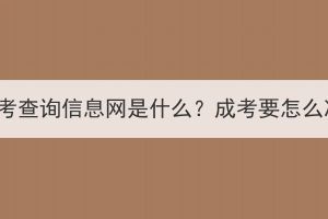 湖北成考查詢信息網(wǎng)是什么？成考要怎么準備？