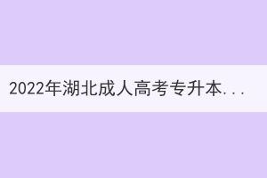 2022年湖北成人高考專升本大學(xué)英語真題及答案