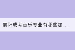 襄陽成考音樂專業(yè)有哪些加試安排？如何備考？