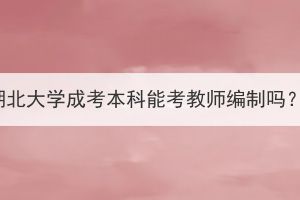 湖北大學(xué)成考本科能考教師編制嗎？