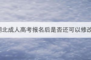 2023年湖北成人高考報名后是否還可以修改信息？