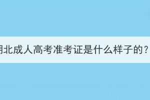 湖北成人高考準(zhǔn)考證是什么樣子的？