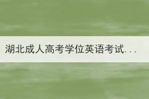 湖北成人高考學位英語考試常見題型如何備考？