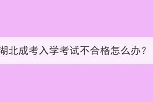 湖北成考入學(xué)考試不合格怎么辦？
