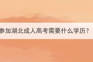 參加湖北成人高考需要什么學(xué)歷？