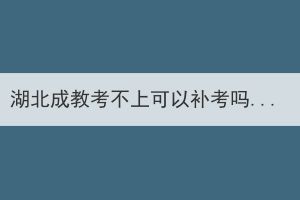 湖北成教考不上可以補(bǔ)考嗎？