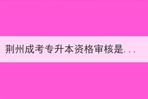 荊州成考專升本資格審核是什么？