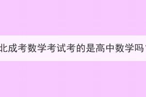 湖北成考數(shù)學(xué)考試考的是高中數(shù)學(xué)嗎？